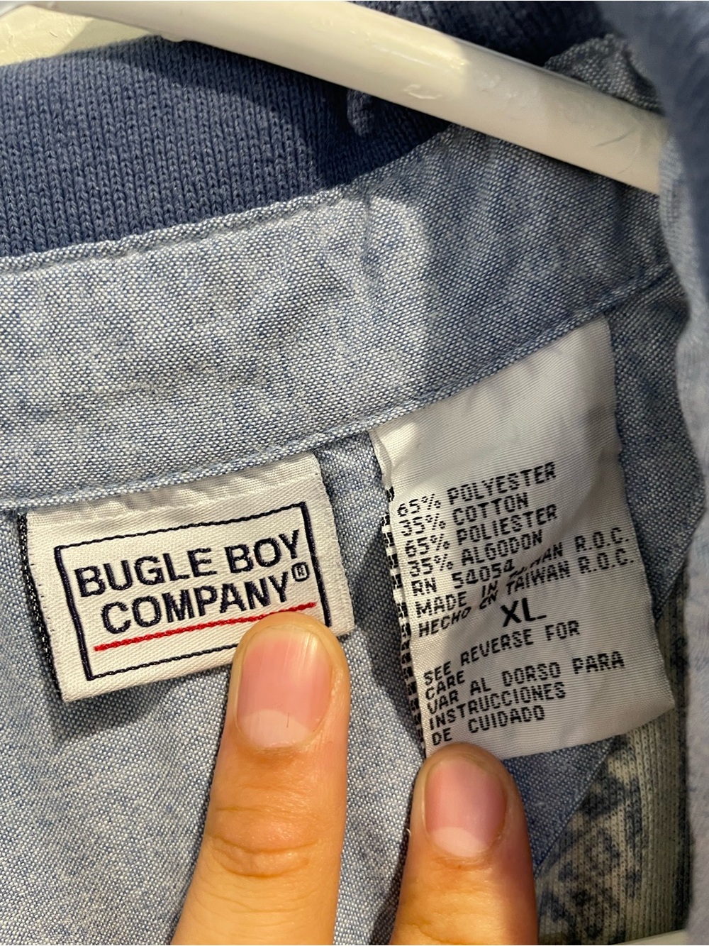 💠 Vintage 90s Bugle Boy Geometric Polo Shirt Men's XL - Picture 5 of 5